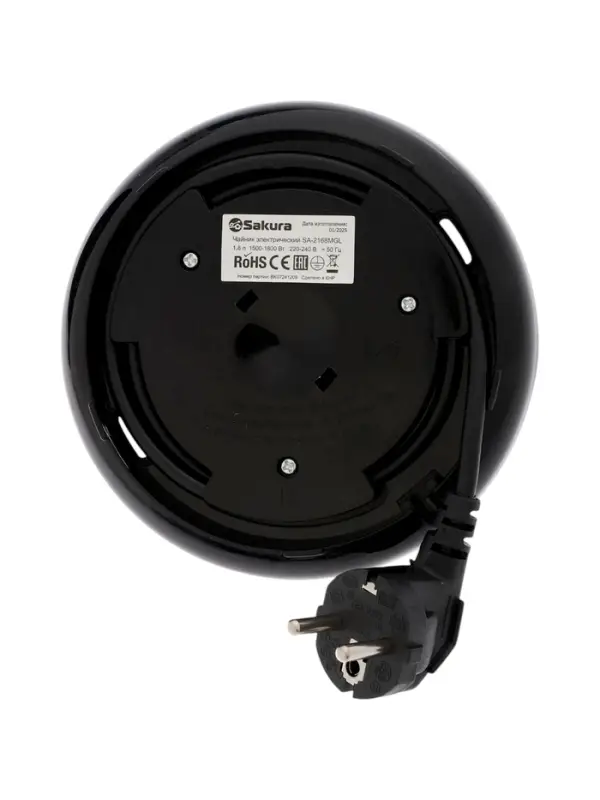 Чайник электрический Sakura SA-2168MGL, металл, 1.8 л, черно-коричневый