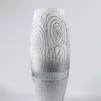 Ваза «Соблазн», овал, h=26 см, стекло, бело-серебристая