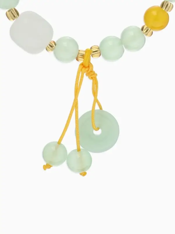 Браслет-оберег &laquo;Нефрит и кварц&raquo;, №8, d=6 см, зелёный