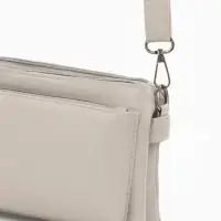 Сумка женская кросс-боди на молнии, 20.5&times;2&times;13 см, серая