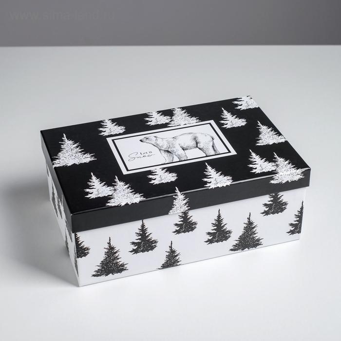 Набор подарочных коробок 5 в 1 «Черно-белый», 32,5 х 20 х 12,5 - 22 х 14 х 8,5 см, Новый год