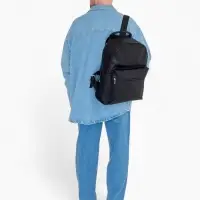 Рюкзак городской TEXTURA на молнии с карманом, размер 30&times;17&times;42 см, чёрный