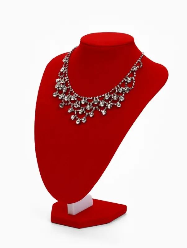 Бюст для украшений QF, 17.5&times;13&times;25 см, h=25 см, красный