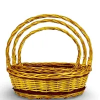 Набор корзин 3 шт ИВА 43x38x15 37х29x13 31х24x12 см ПЛЕТ ручка h=20/18/16 см