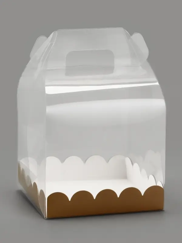 PVC Коробка для бенто - торта, прозрачная, 14&times;14&times;12 см