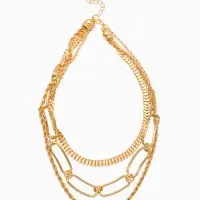 Цепь многослойная &laquo;Три вида&raquo;, железо, 3 яруса, L=30, 32, 40 см, цвет золото