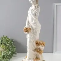 Фигура гипс &laquo;Девушка с виноградом&raquo;, белый с золотом, 50&times;20&times;20 см