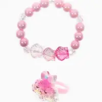 Набор детский "Выбражулька" 2 пр-та: кольцо б-р, браслет 6 см, ракушки, розовый