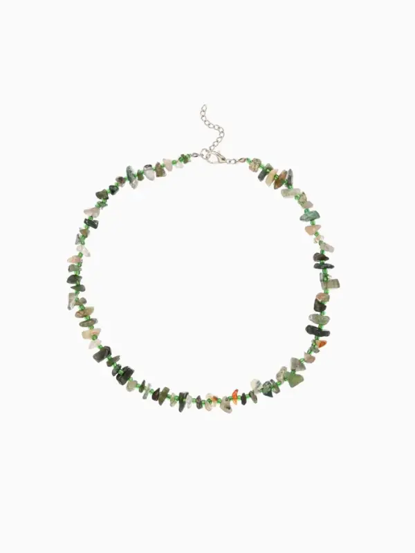 Ожерелье из камня, 45 см, зелёный