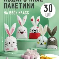 Пакет подарочный детский, набор 30 шт., 13.5&times;22 см