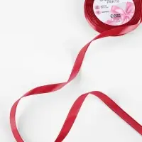 Лента атласная, 10 мм, 23&plusmn;1 м, красная №33