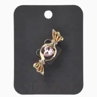 Брошь &laquo;Конфета&raquo; кристалл сердце, цвет розовый в золоте