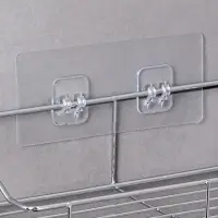 Крючки для полок самоклеящиеся двойные, 14&times;6 см, 2 шт., прозрачные