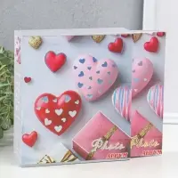 Фотоальбом на 100 фото 13х18 см "Сердца в сердцах" в коробке 5х18х20,5 см