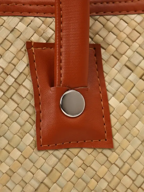 Сумка плетёная на молнии из пандана, 35&times;12&times;40 см, светло-коричневая