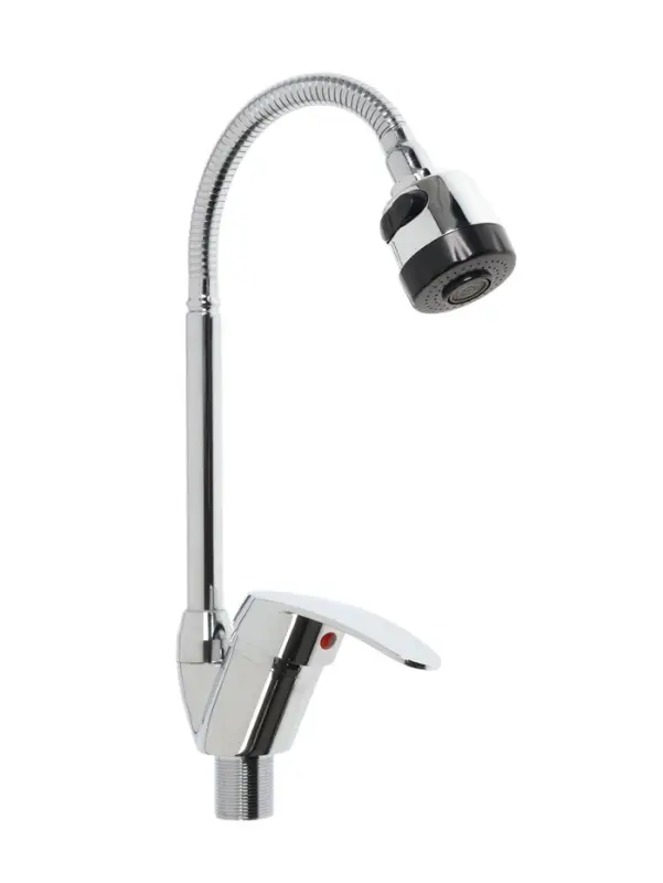 Смеситель для кухни ZEIN Z3043, гибкий излив, картридж 40 мм, без подводки, хром