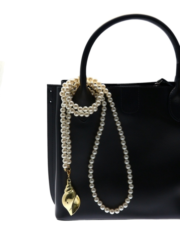 Портупея жемчужная с кулоном «Ракушка», 129 см, белая в золоте Портупея жемчужная с кулоном «Ракушка», 129 см, белая в золоте