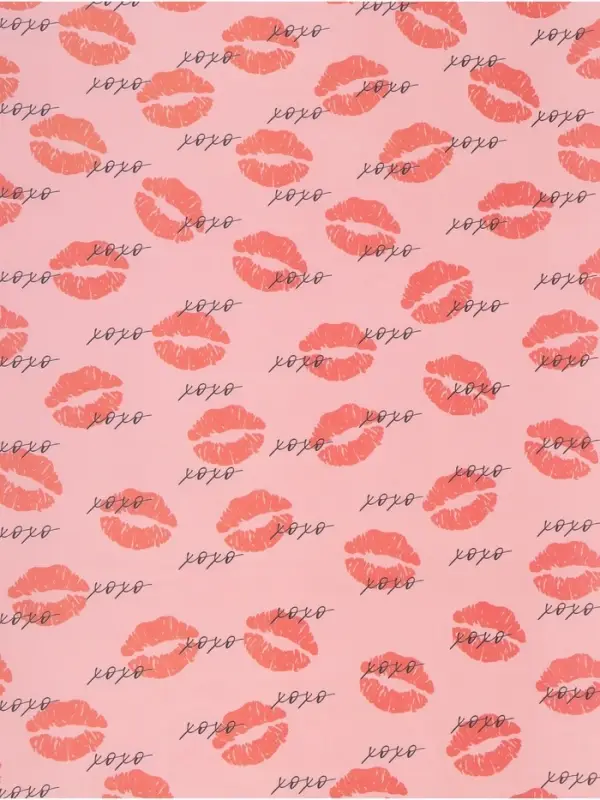 Бумага упаковочная крафт &laquo;Поцелуи&raquo;, 70&times;100 см