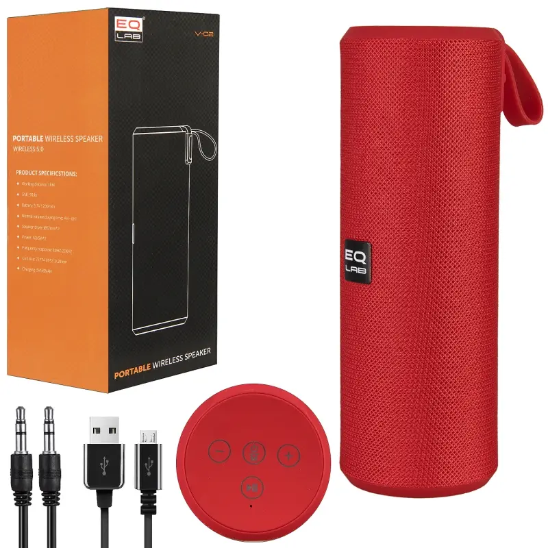 Портативная акустика V-02 Красная (40шт/кор)