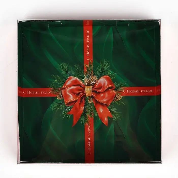 Коробка для макарун «С Новым годом!», 12×12×3.5 см Коробка для макарун «С Новым годом!», 12×12×3.5 см