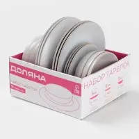 Тарелки Доляна &laquo;Ваниль&raquo;, 18 предметов: 6 тарелок d=19 см, 6 тарелок d=27 см, 6 мисок d=19 см, керамика, белые