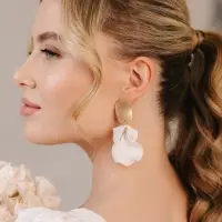 Серьги ассорти &laquo;Ветер&raquo;, неровность, цвет бело-золотой