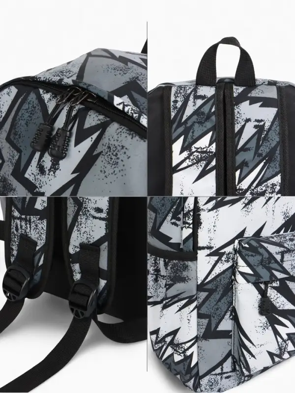 Рюкзак школьный &laquo;Абстракция&raquo;, 3 кармана, размер 30&times;13&times;42 см, чёрный