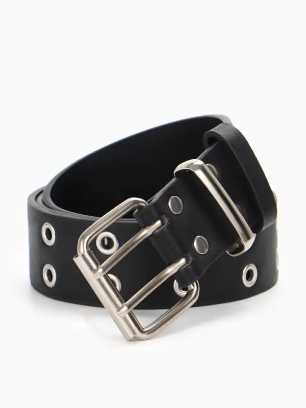 Ремень женский, 3.5&times;105 см, с люверсами, пряжка металл, чёрный