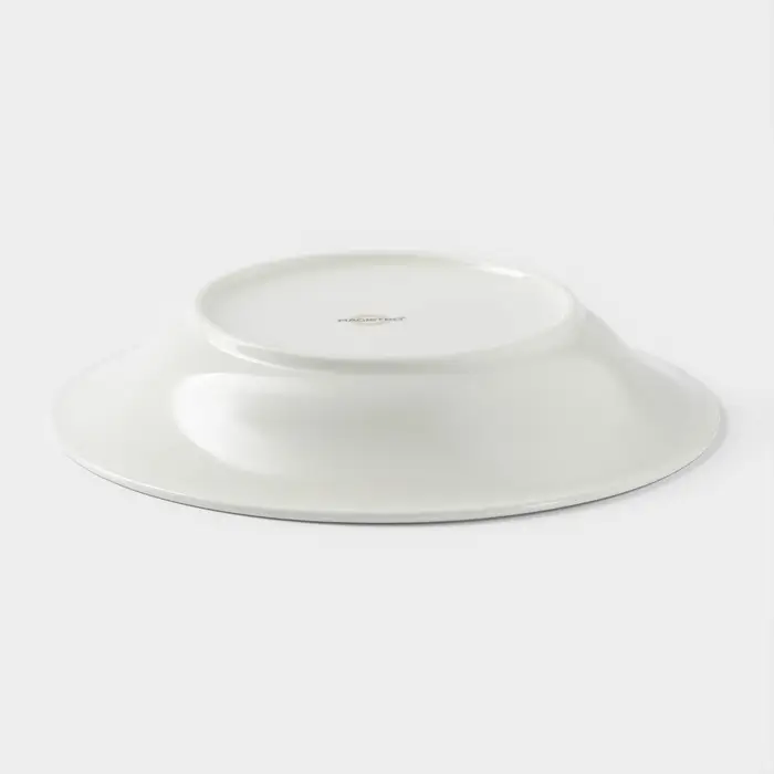 Тарелка глубокая Magistro La Perle, 580 мл, d=22 см, утолщённый край, фарфор, белая