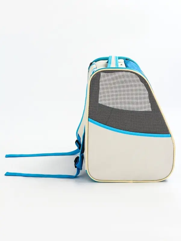 Рюкзак для переноски кошек и собак, 32&times;28&times;38 см, прозрачный, белый, синий