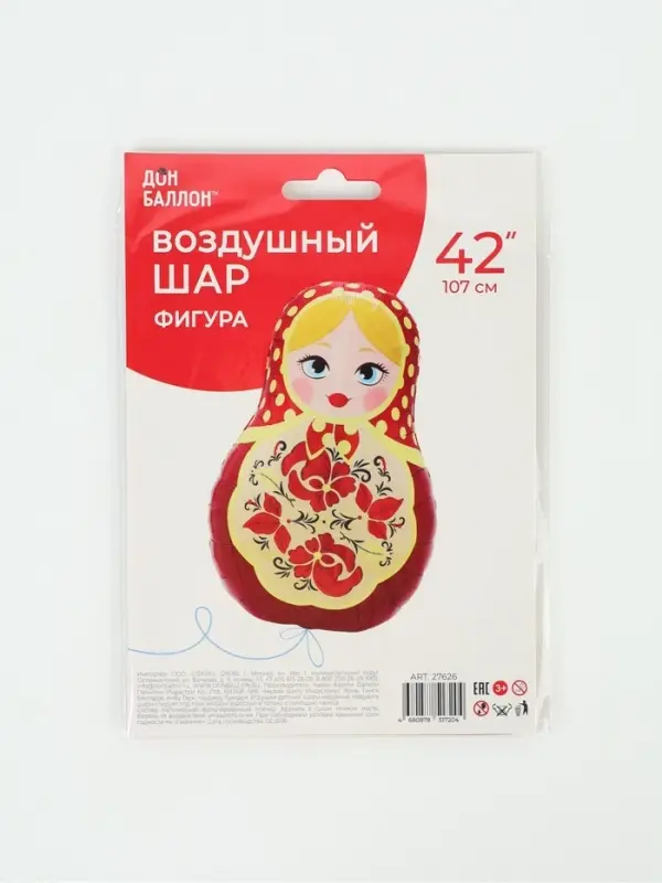Воздушный шар фольгированный 42" &laquo;Матрешка&raquo;