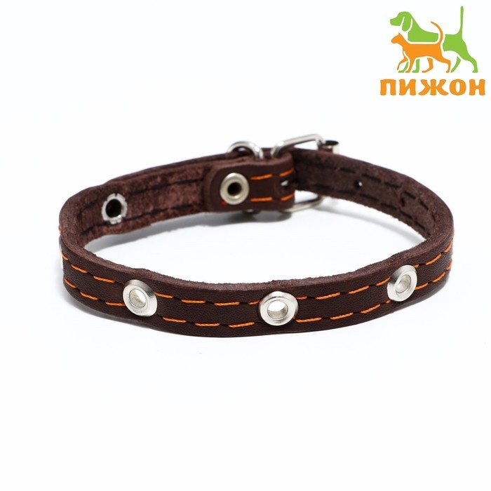 Ошейник кожаный однослойный,безразмерный 30 х 1 см, ОШ 19-27 см, коричневый Ошейник кожаный однослойный,безразмерный 30 х 1 см, ОШ 19-27 см, коричневый