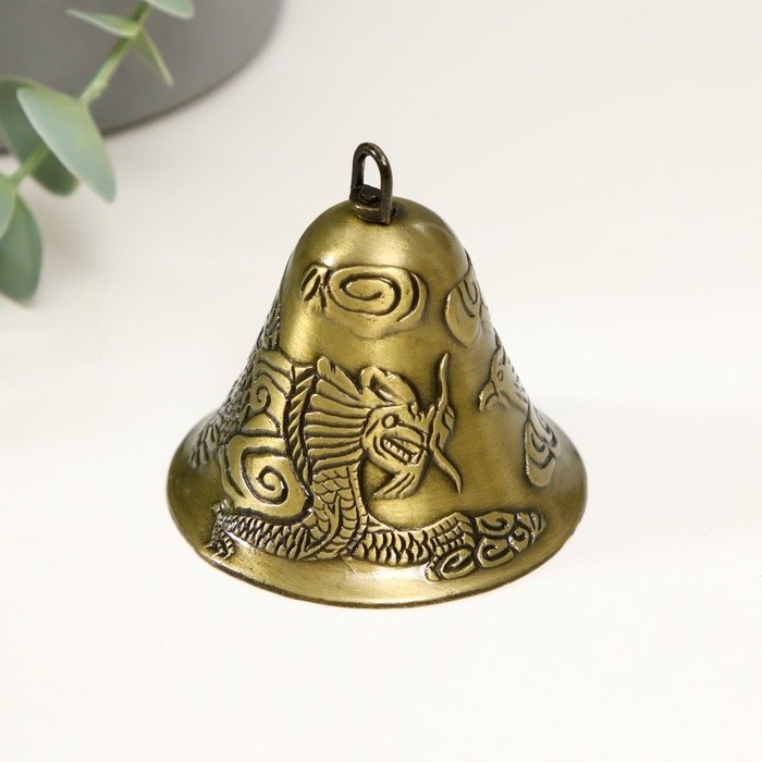 Колокольчик бронза  Колокольчик бронза "Дракон и Феникс" d=6 см