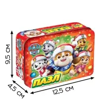 Пазл в металлической коробке &laquo;Новогодний патруль&raquo;, 54 детали, Щенячий патруль