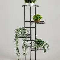 Подставка для цветов Greengo, 5 полок, 44&times;22&times;95 см, напольная, металл, тёмно-серая