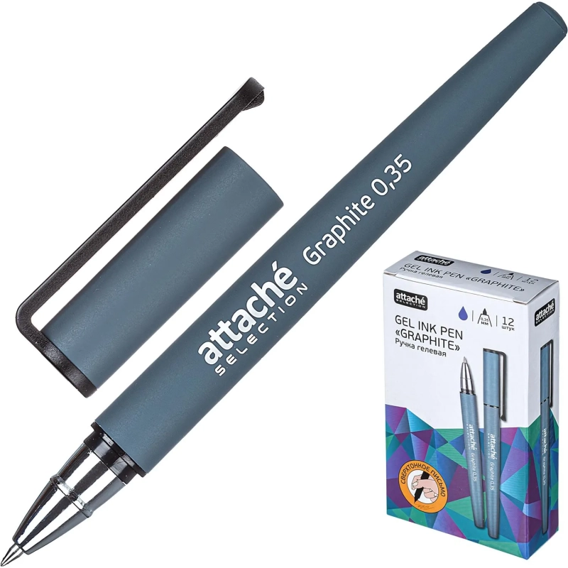 Ручка гелевая неавтомат. Attache Selection Graphite цвет чернил синий