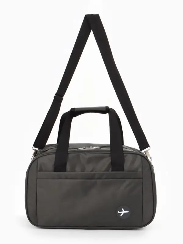 Сумка дорожная, однотонная, наружный карман, регулирующийся ремень, 39&times;20&times;25 см, серая