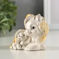 Фигура гипс "Пони мама" 9х7х6 см, перламутр