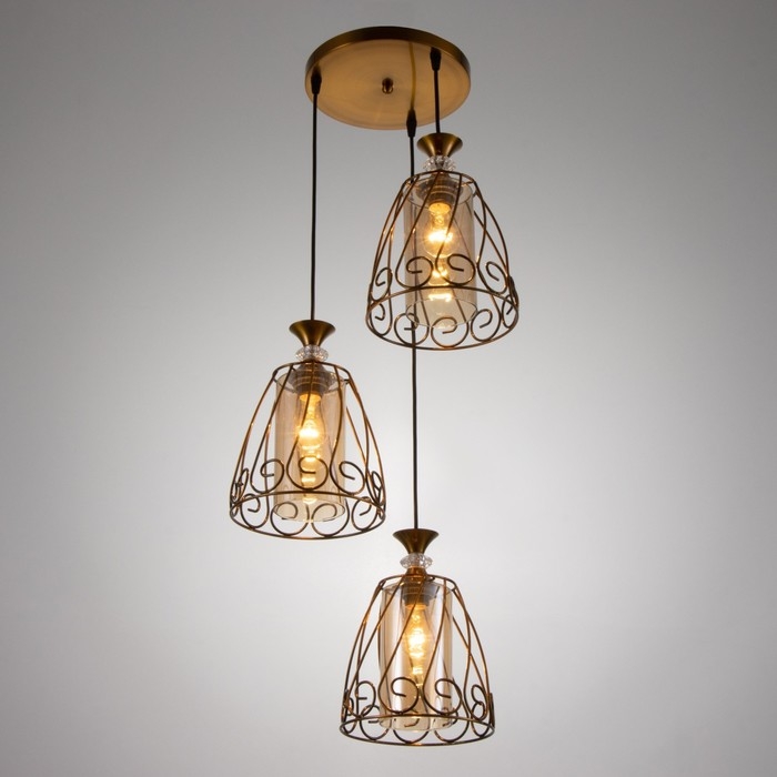 Светильник BayerLux Светильник BayerLux "Кронос" 3хE27 40Вт золото 32х32х100 см