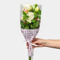 Пакет для цветов Just love, лавандовая клетка, 29.5&times;10&times;45 см