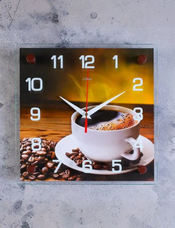 Часы настенные интерьерные &laquo;Кофе&raquo;, серия: Кухня, бесшумные, 25&times;25 см