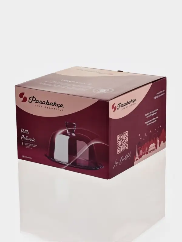 Блюдо Paşabah&ccedil;e Patisserie, d=26.4 см, h=15.5 см, с крышкой, стекло, прозрачное