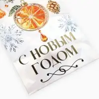 Конверт для денег новогодний &laquo;Мандарины&raquo;, тиснение, 16.5&times;8 см