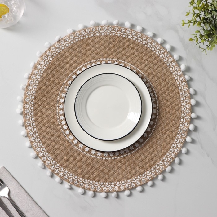 Салфетка сервировочная на стол Доляна «Африка», 38×38 см, цвет белый Салфетка сервировочная на стол Доляна «Африка», 38×38 см, цвет белый