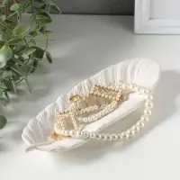 Подставка для мелочей &laquo;Перо&raquo;, гипс под перламутр, 22&times;8&times;3 см