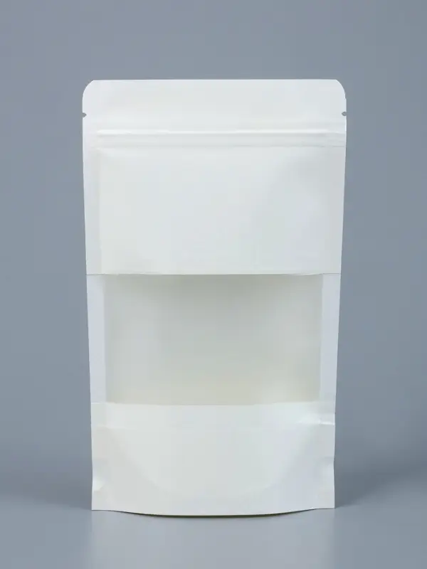 Пакет Zip-lock Крафт, белый, с прямоугольным окном, 12&times;20 см