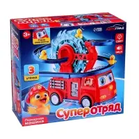 Пожарная машина &laquo;Супер отряд&raquo;, автотрек, 3 утёнка, световые и звуковые эффекты, работает от батареек