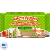 Салфетки влажные Чисто дома №100 хозяйственные чистящие очищ. унив