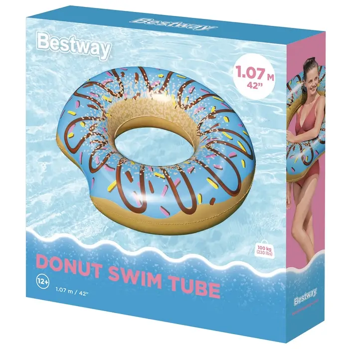Круг для плавания Bestway &laquo;Пончик&raquo;, надувной, d=107 см, от 12 лет, МИКС, 36118