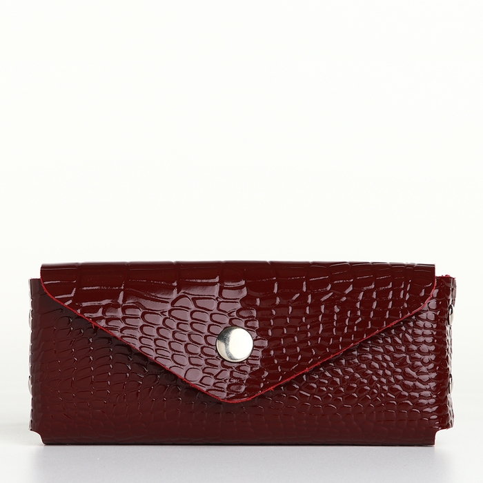 Ключница карманная на кнопке TEXTURA, длина 15 см, кольцо, цвет бордовый Ключница карманная на кнопке TEXTURA, длина 15 см, кольцо, цвет бордовый